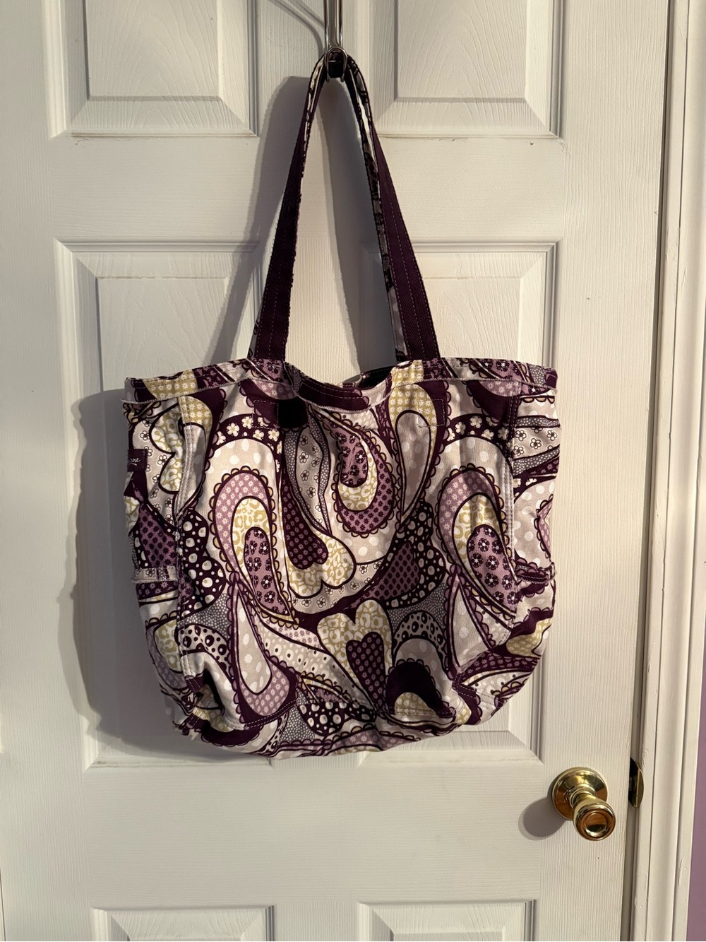 thirty-one Purple and Cream Paisley Tote